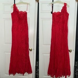 Red Lace Formal Gown
